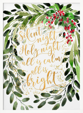 Silent night watercolor bouquet Poster