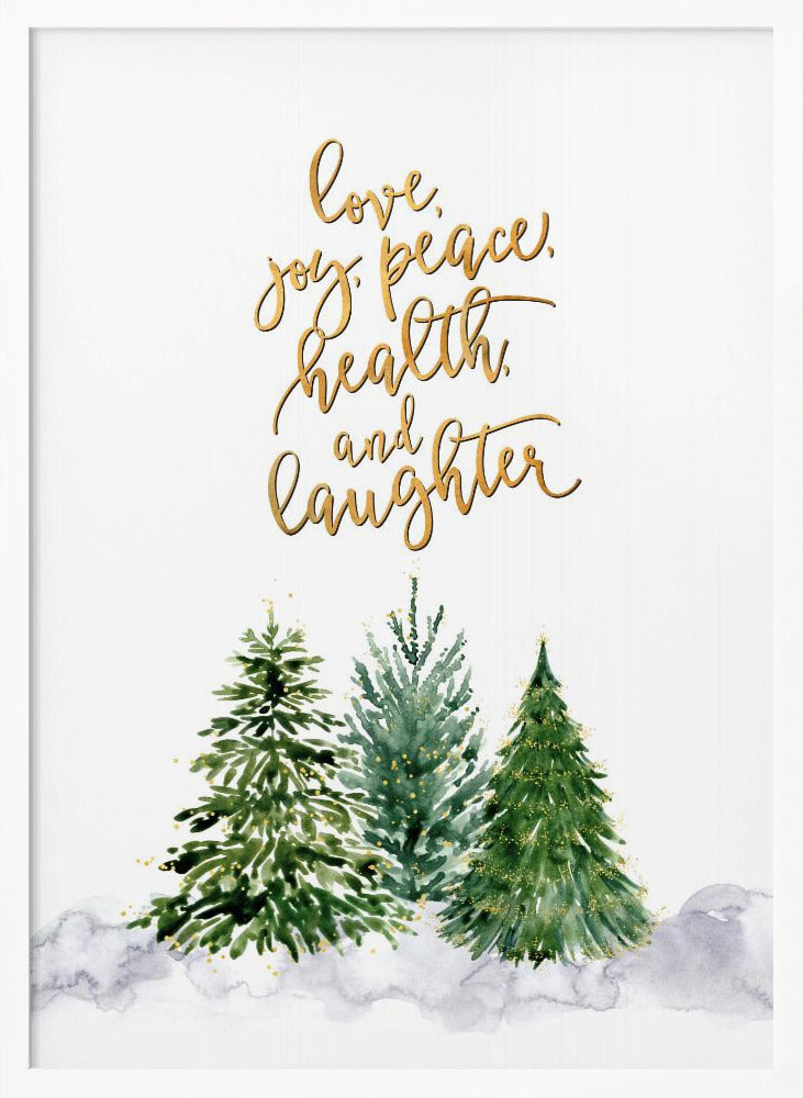 Christmas trees with holiday wishes Poster