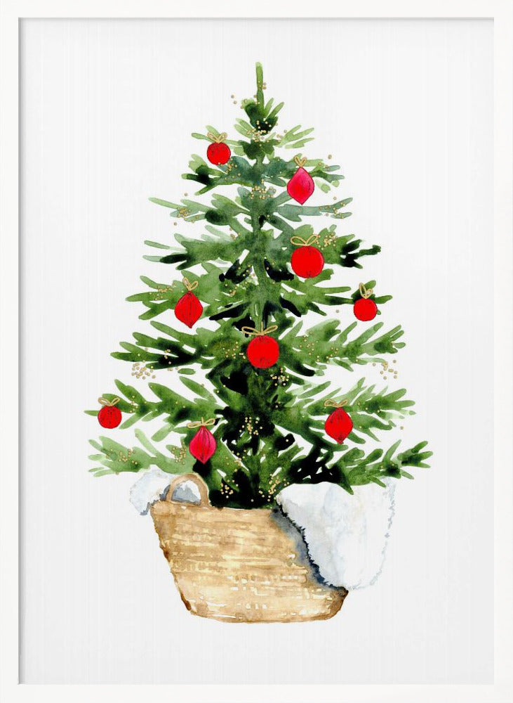 Cozy watercolor Christmas tree Poster