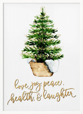 Cozy Christmas tree with holiday wishes Poster