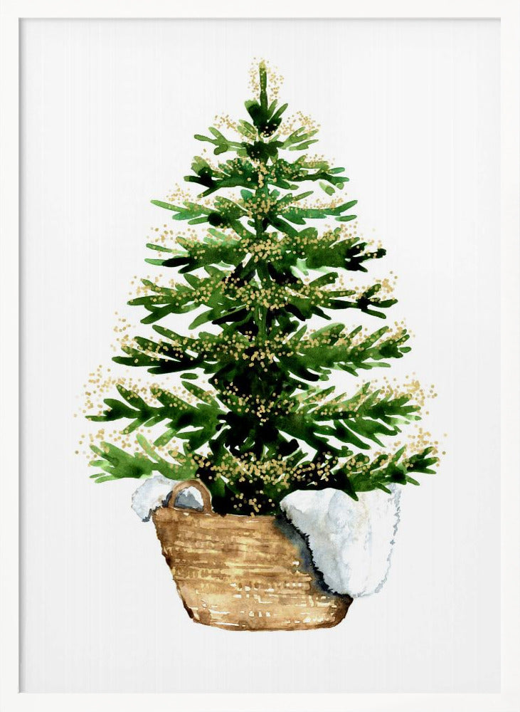 Cozy watercolor Christmas tree (2) Poster