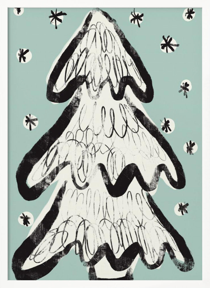 Christmas Tree And Snow Poster