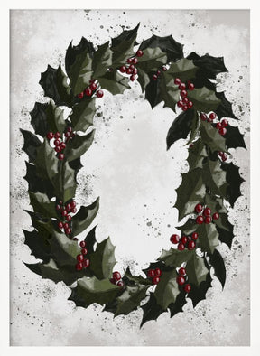 Splatters holly wreath Poster