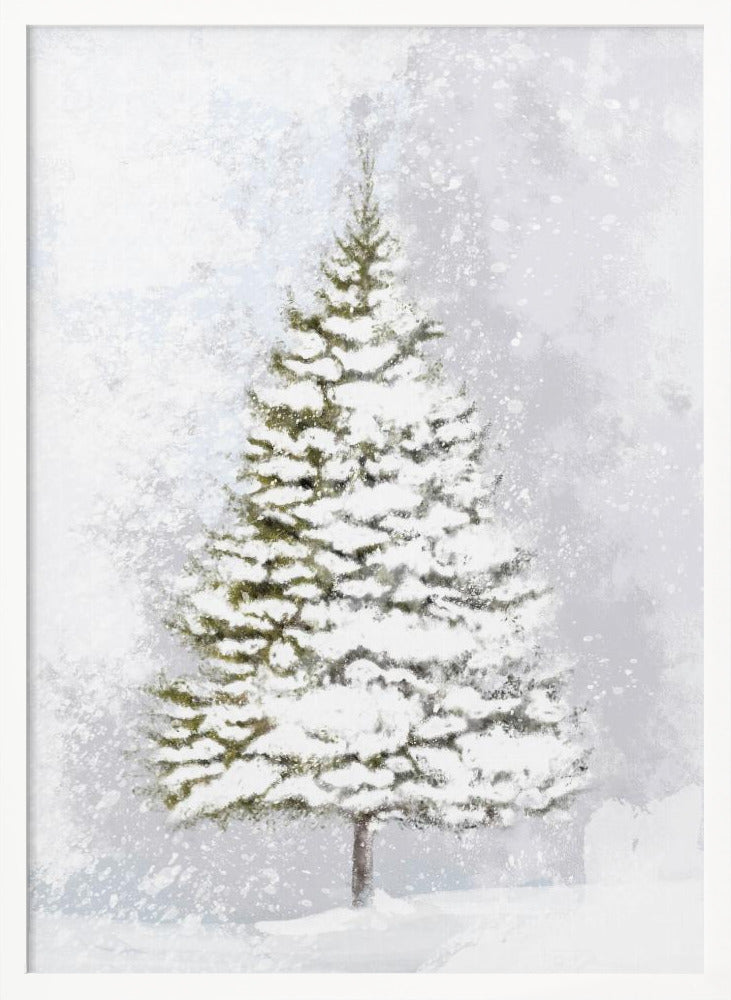 Lone fir in the snow Poster