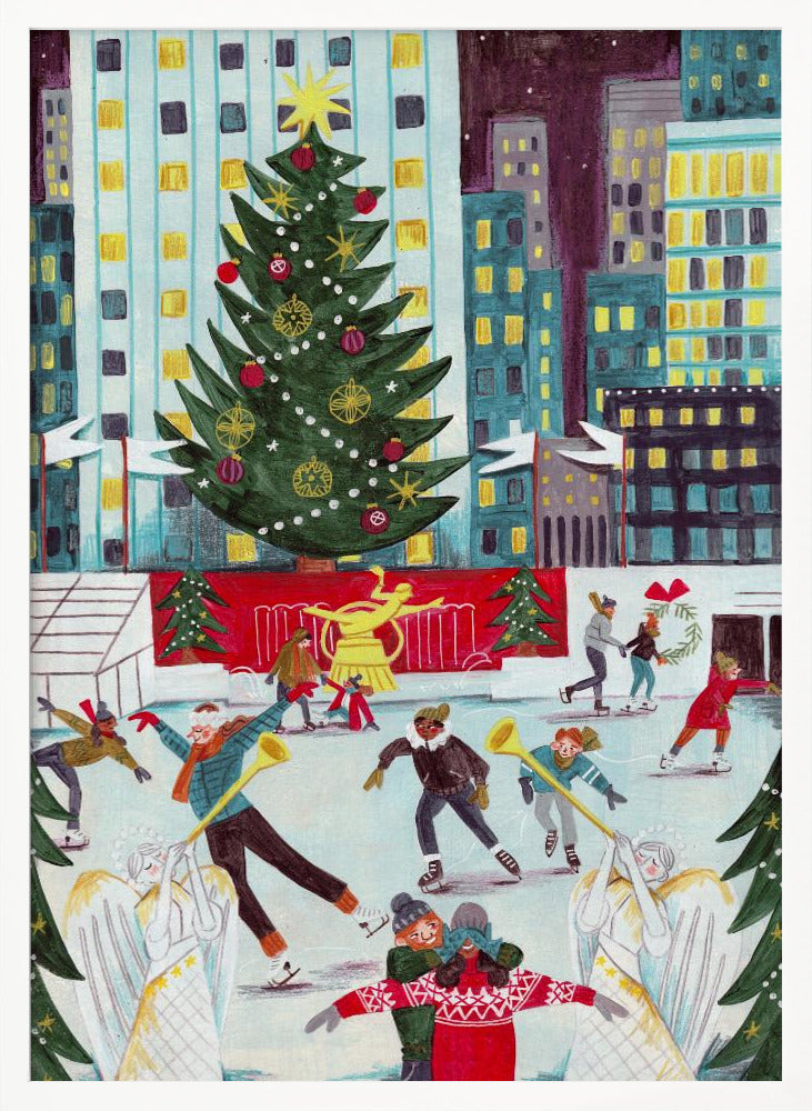 Ice skating at Rockefeller center Poster