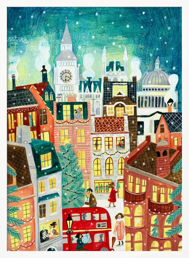 Christmas London in the snow Poster