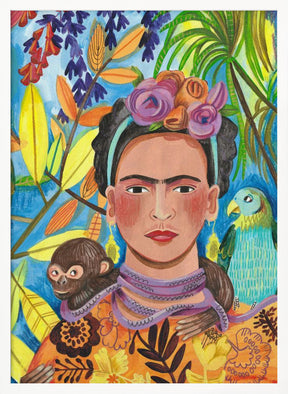 Frida and her parrots Poster