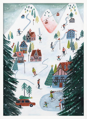 Nordic Skiing in the mountains at Christmas Poster