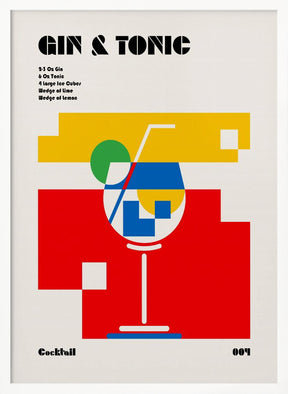 Gin &amp; Tonic Bauhaus Cocktail Poster