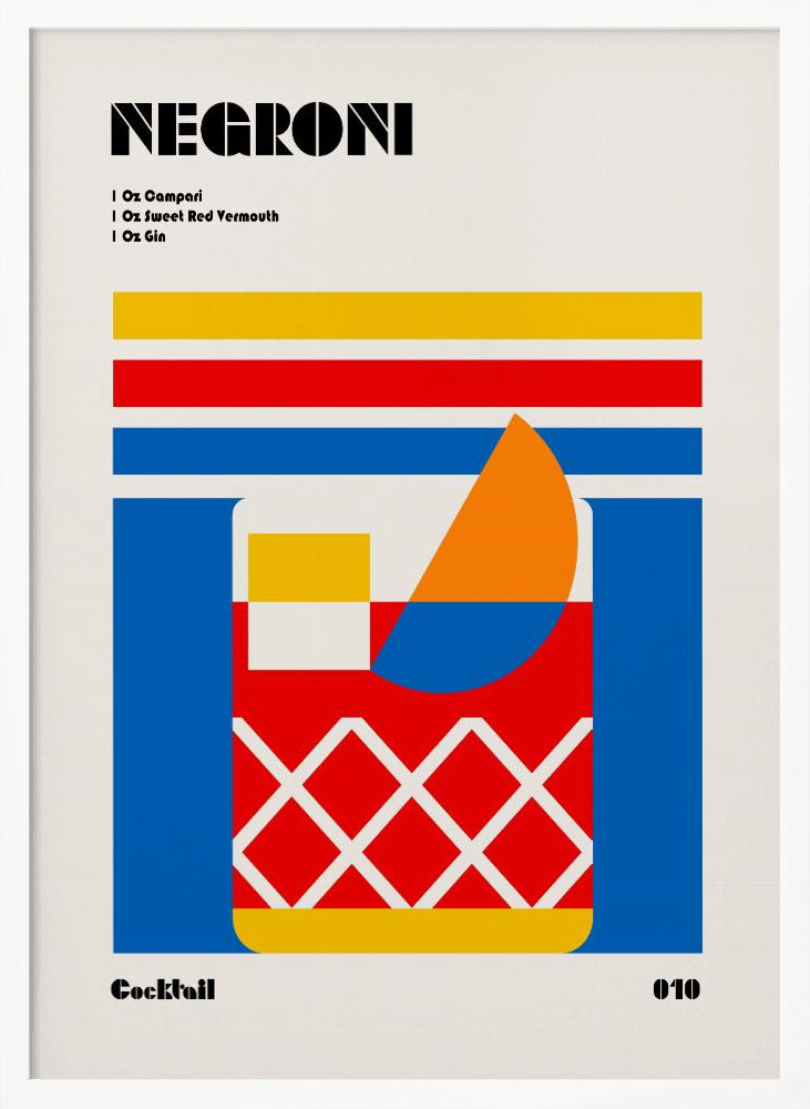 Negroni Bauhaus Cocktail Poster