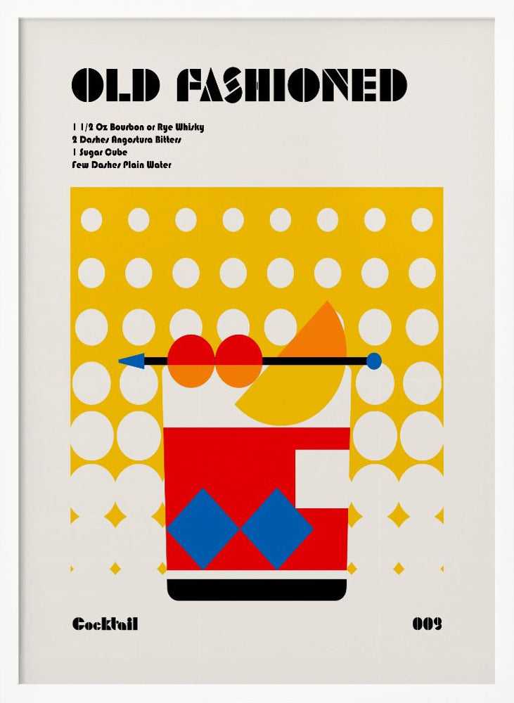 Old Fashioned Bauhaus Cocktail Poster