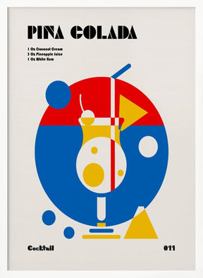 Pina Colada Bauhaus Cocktail Poster