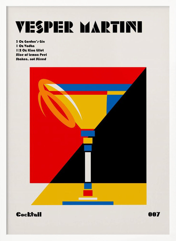 Vesper Martini Bauhaus Cocktail Poster