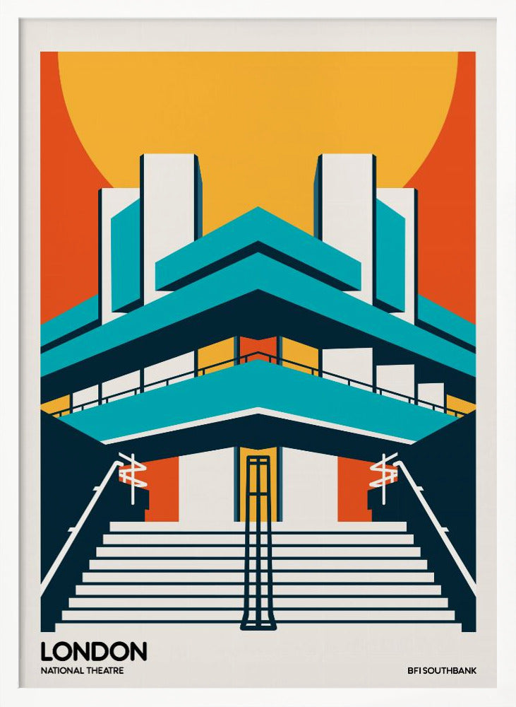 London BFI Southbank Brutalist Architecture Poster