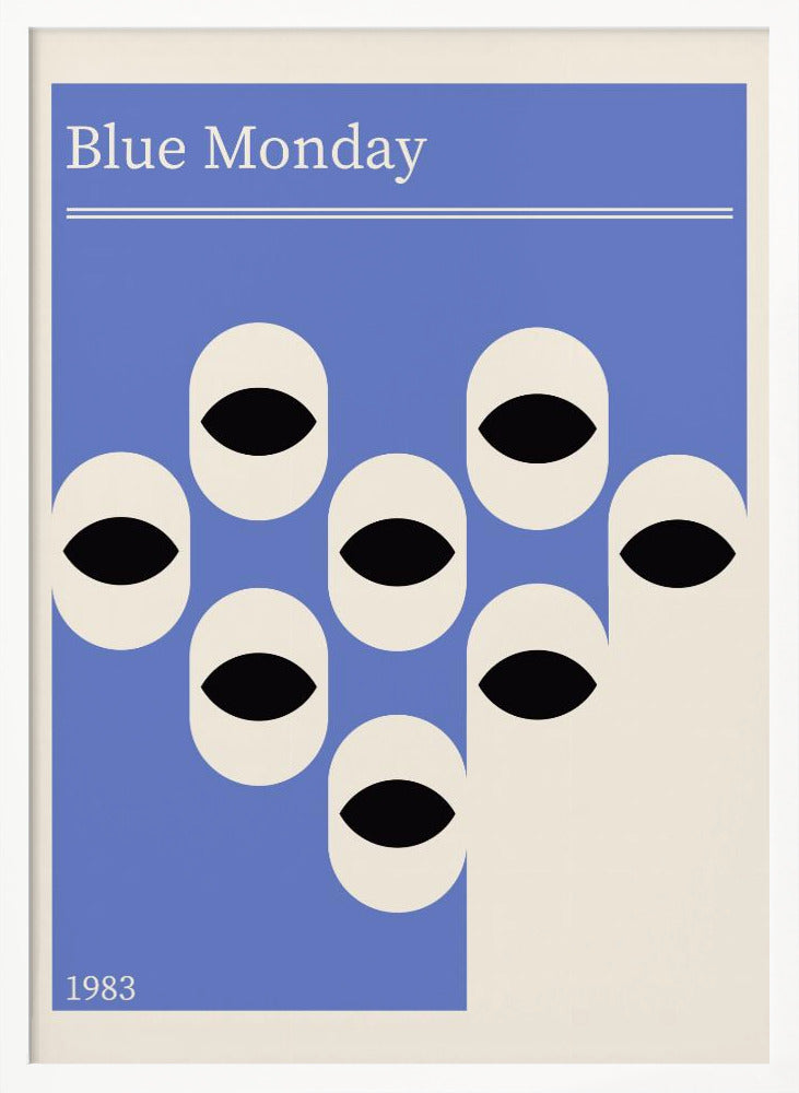 Blue Monday Abstract Retro Poster