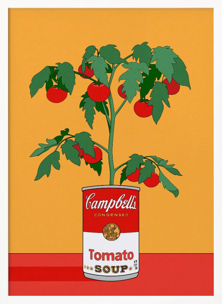 Campbells Soup Tomato Plant Retro Illustration Poster