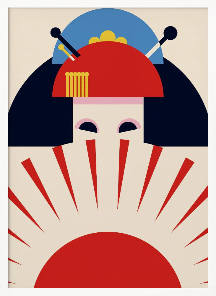 Geisha Girl Retro Minimalist Design Poster