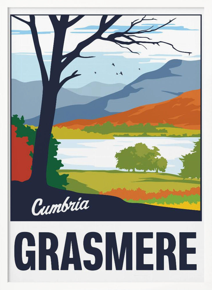 Grasmere Lake District Travel Print Poster