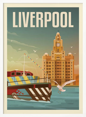 Liverpool Liver Building Travel Print Poster