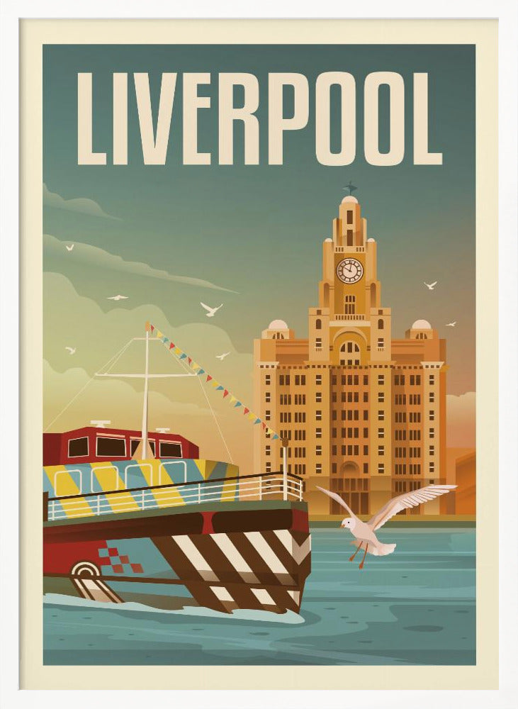 Liverpool Liver Building Travel Print Poster