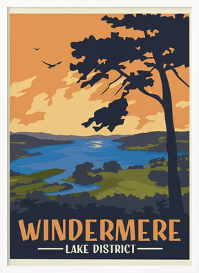 Windermere Lake District Travel Print Poster