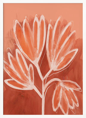 Peachy Flowers Poster