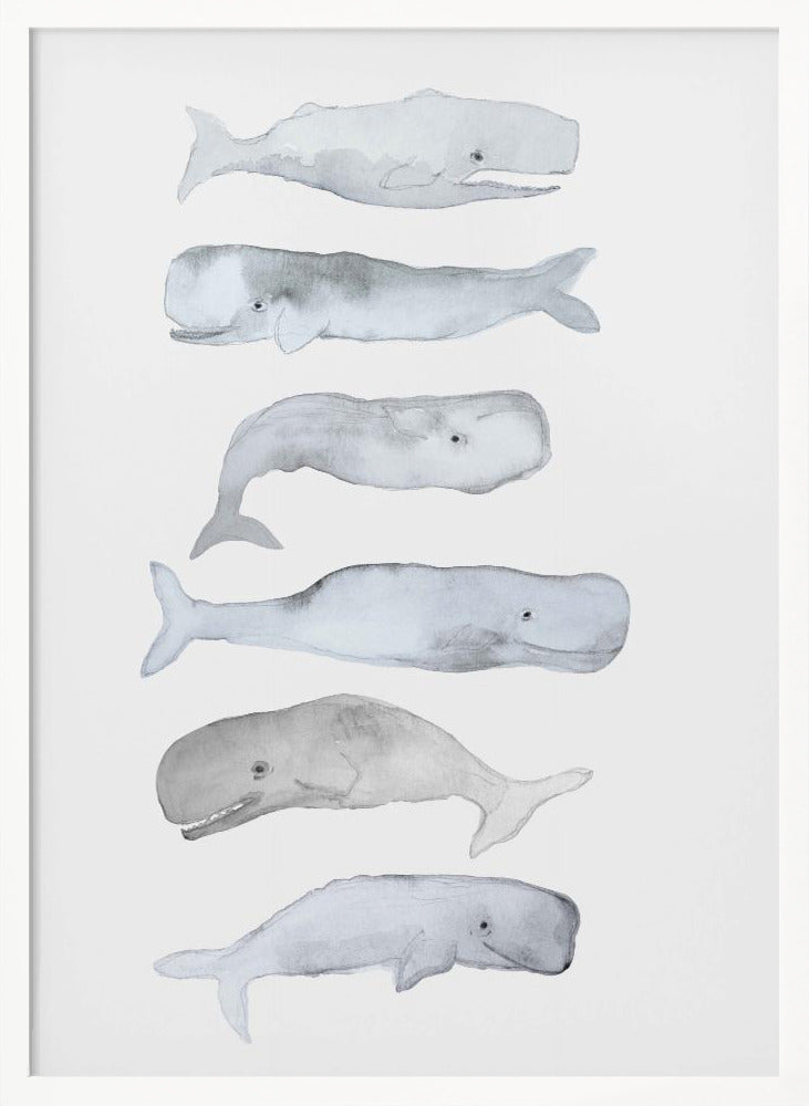 Kids Line Whale Art Poster