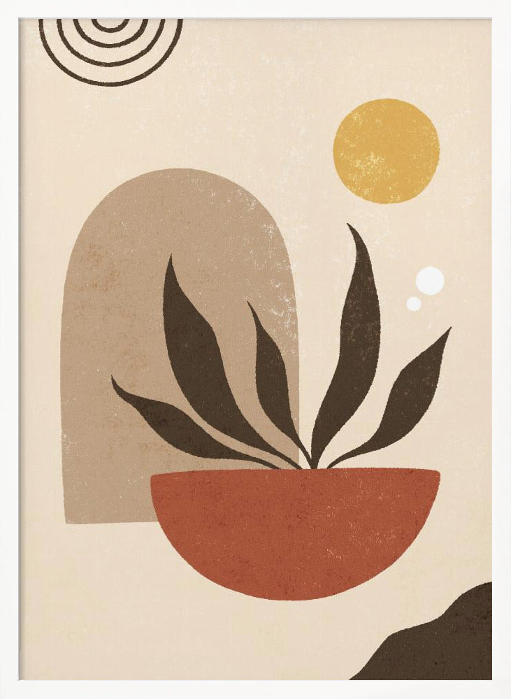 Abstract Boho Plants Under The Sun Poster