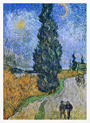 Vincent Van Gogh's Road With Cypress and Star 1890 Poster