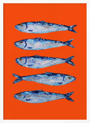 Sardines on Orange Poster