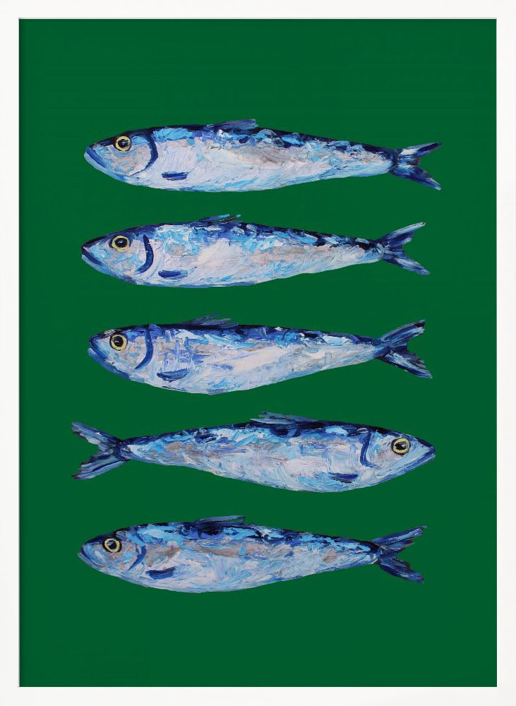 Sardines Forest Green Poster