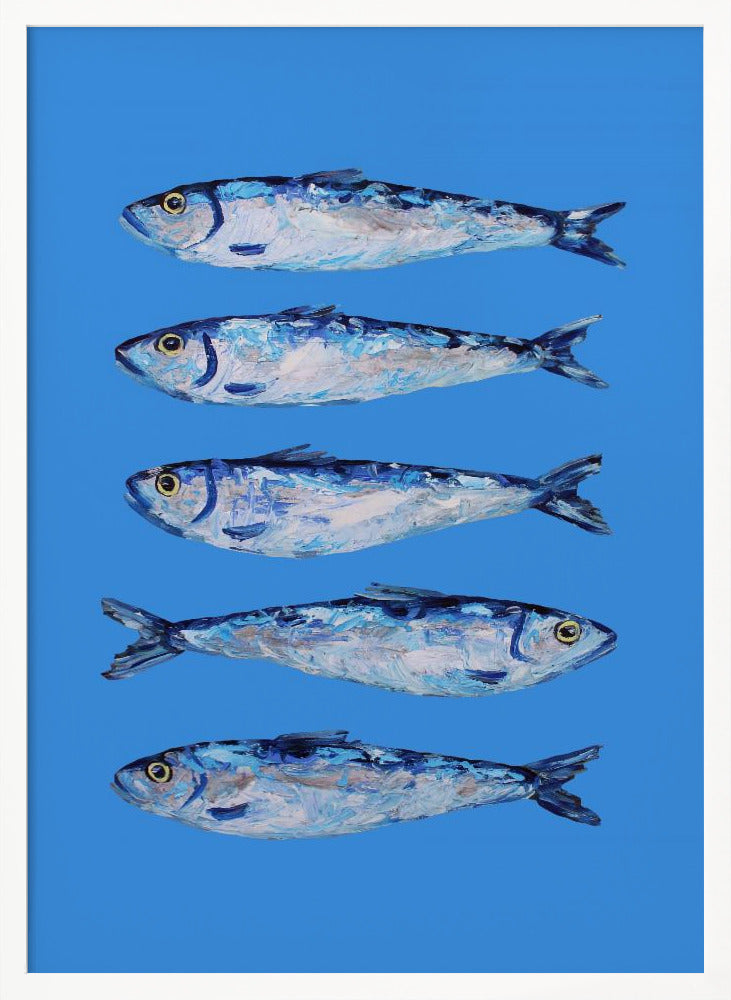 Sardines on Blue Poster