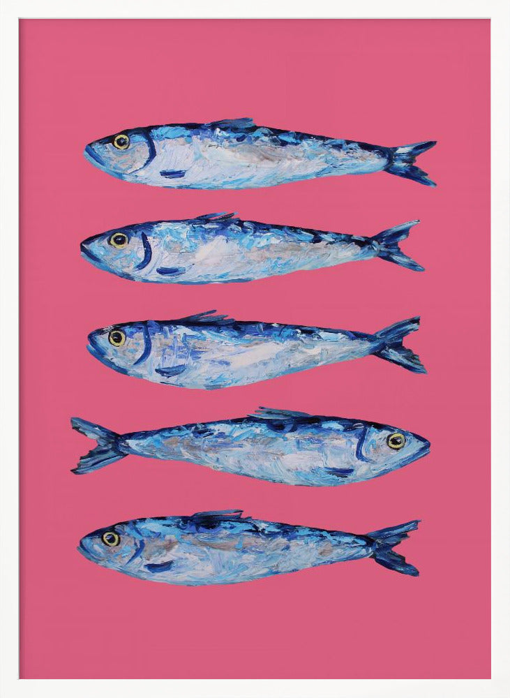 Sardines on Pink Poster