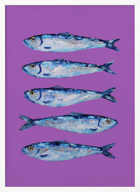 Sardines on Purple Poster