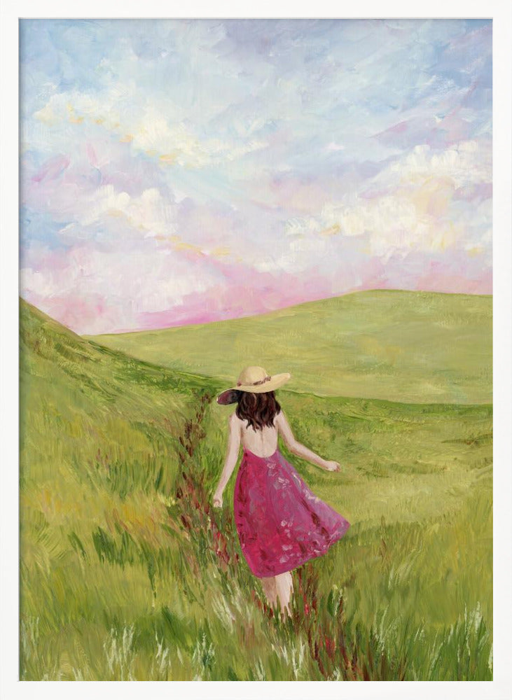 Girl in a meadow Poster