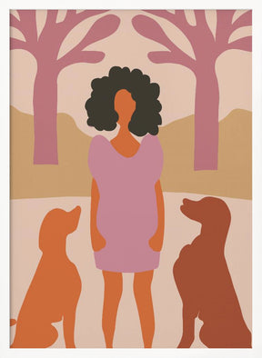 Lady in dog park Poster