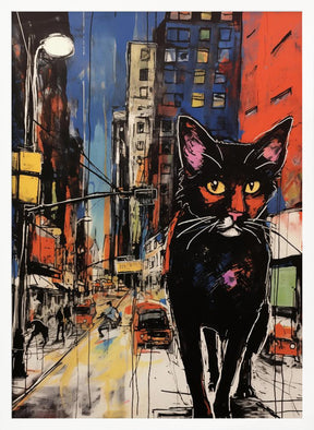 Down Town Cat Poster