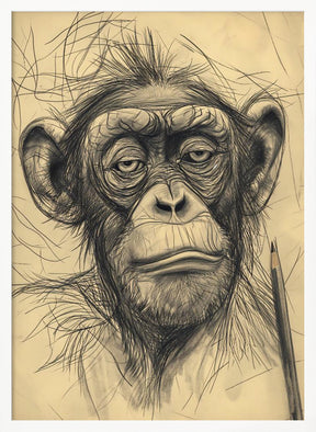 Monkey drawing Poster