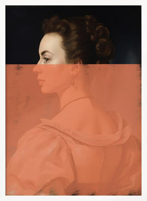 Altered Portrait of Woman Orange Modern Art Poster