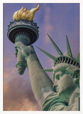 NEW YORK CITY Statue of Liberty at sunset Poster