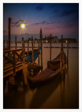 VENICE Gondolas during Blue Hour Poster