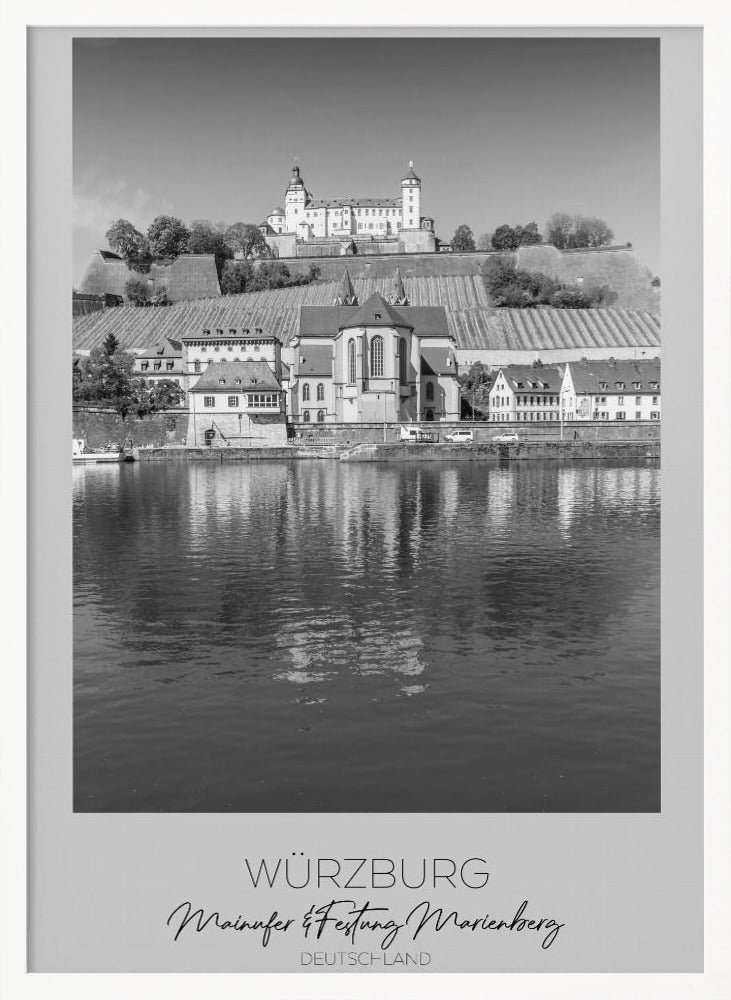 In focus: WUERZBURG Main Riverside and Fortress Marienberg Poster