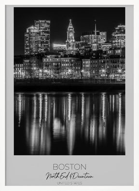 In focus: BOSTON Evening Skyline of North End Poster