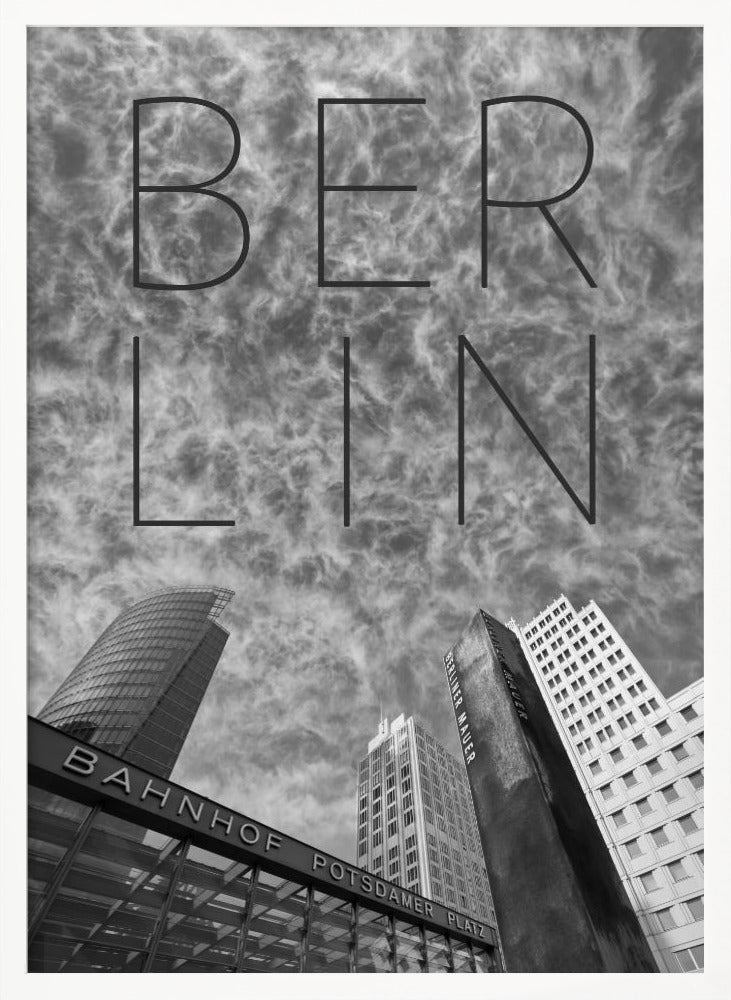 BERLIN Potsdamer Platz | Text &amp; Skyline Poster