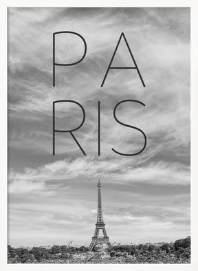 PARIS Eiffel Tower | Text &amp; Skyline Poster