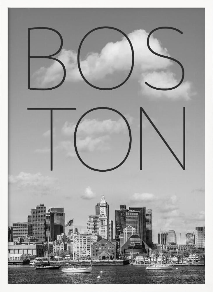 BOSTON Skyline North End &amp; Financial District | Text &amp; Skyline Poster