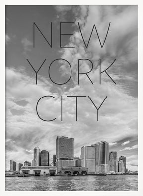 LOWER MANHATTAN and Whitehall Terminal | Text &amp; Skyline Poster