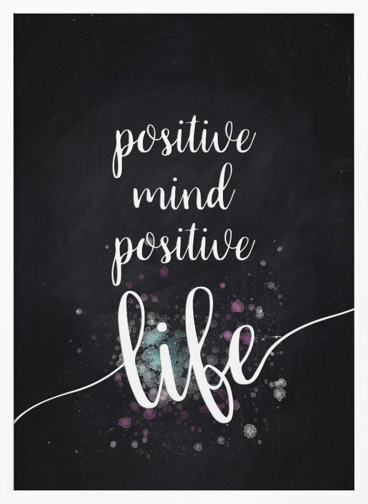 Text Art POSITIVE MIND POSITIVE LIFE Poster