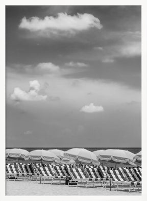 MIAMI BEACH Monochrome beach scene Poster