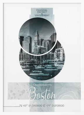 Poster Art BOSTON Waterfront | turquoise marble Poster